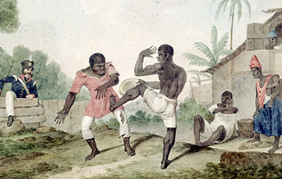 Visuel représentant l'histoire de la capoeira